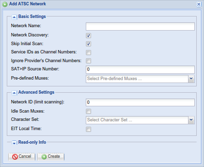 'Add/Edit Network' Dialog - ATSC