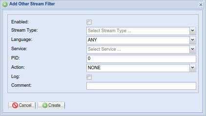 'Add/Edit Stream Filter' Dialog